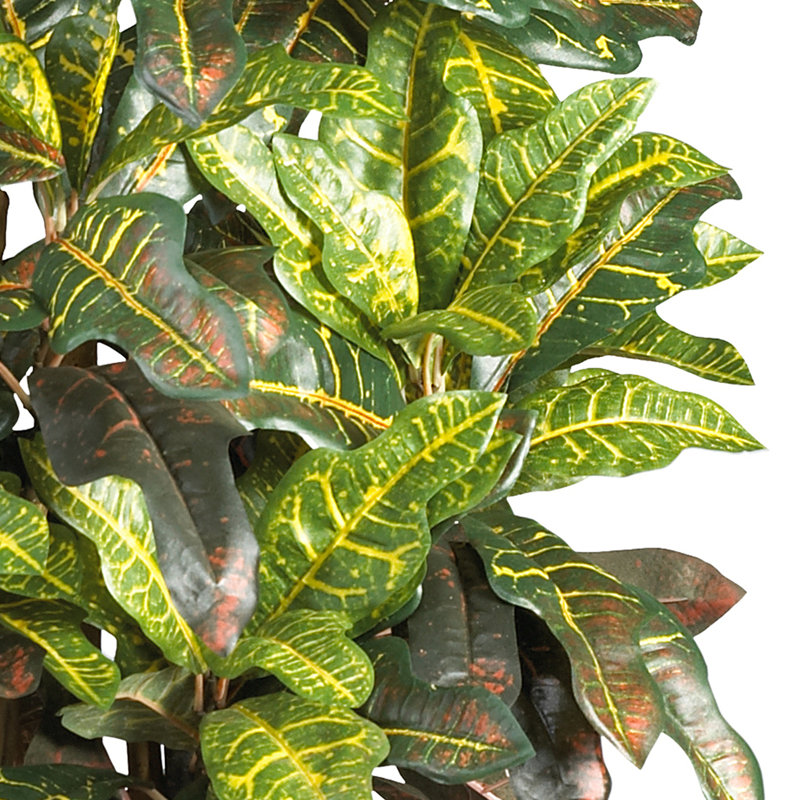 Croton Faux Bamboo Tree in Pot, 36" H