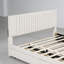 Grand lit plateforme tapissier avec 2 tiroirs et 1 lit gigogne simple TG, tête de lit classique, beige-1203183313-1203183316