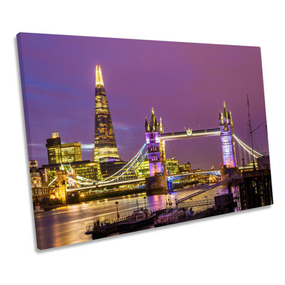 London City Shard Bridge - Wrapped Canvas Print