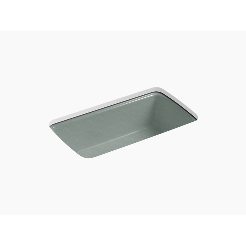 Cape Dory 33" L x 22" W x 9-5/8" Under-Mount Single-Bowl Kitchen Sink with 5 Oversize Faucet Holes, Basalt
