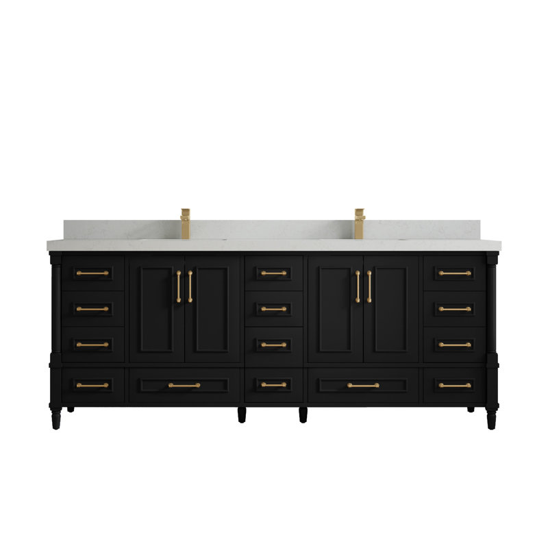 Aberdeen Bathroom Vanity, Carrara, Black