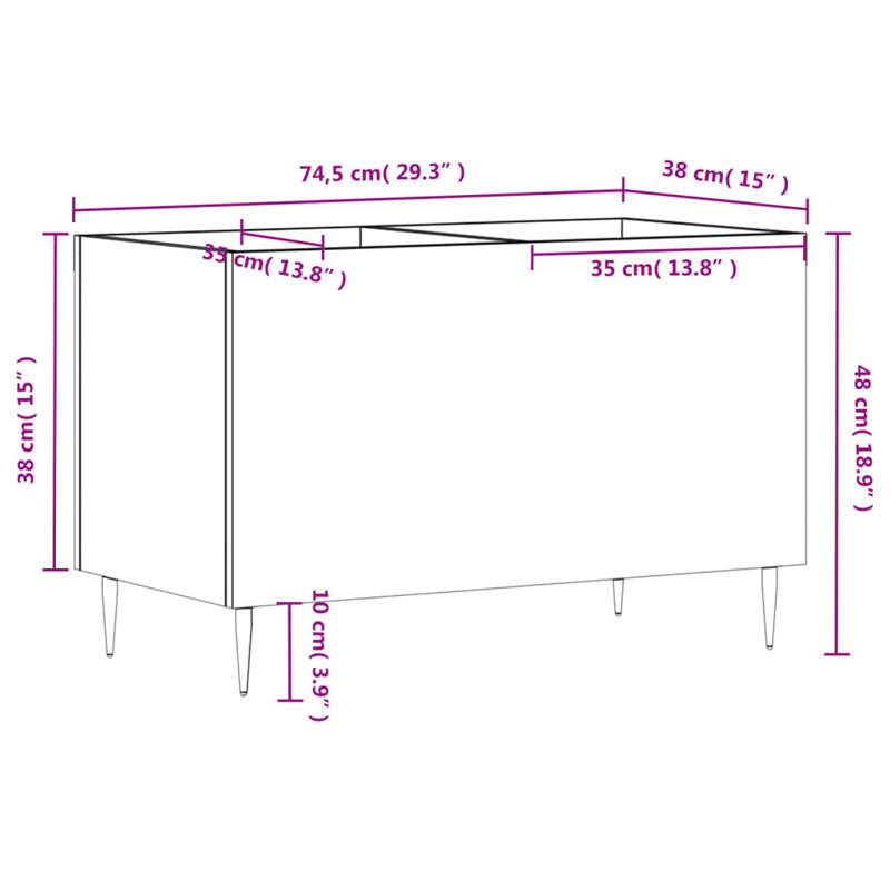 48cm H Media Cabinet, White
