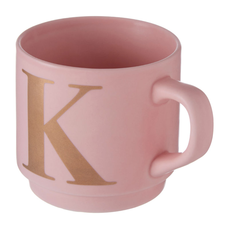 Ethel Porcelain Coffee Mug, Pink/Gold, K