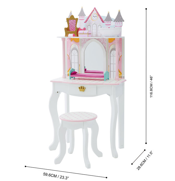 Disney Princess Dreamer 6 Pc White Colors,White Full Bedroom Set With  Mirror, Dresser, 4 Pc Full Canopy Bed - Rooms To Go