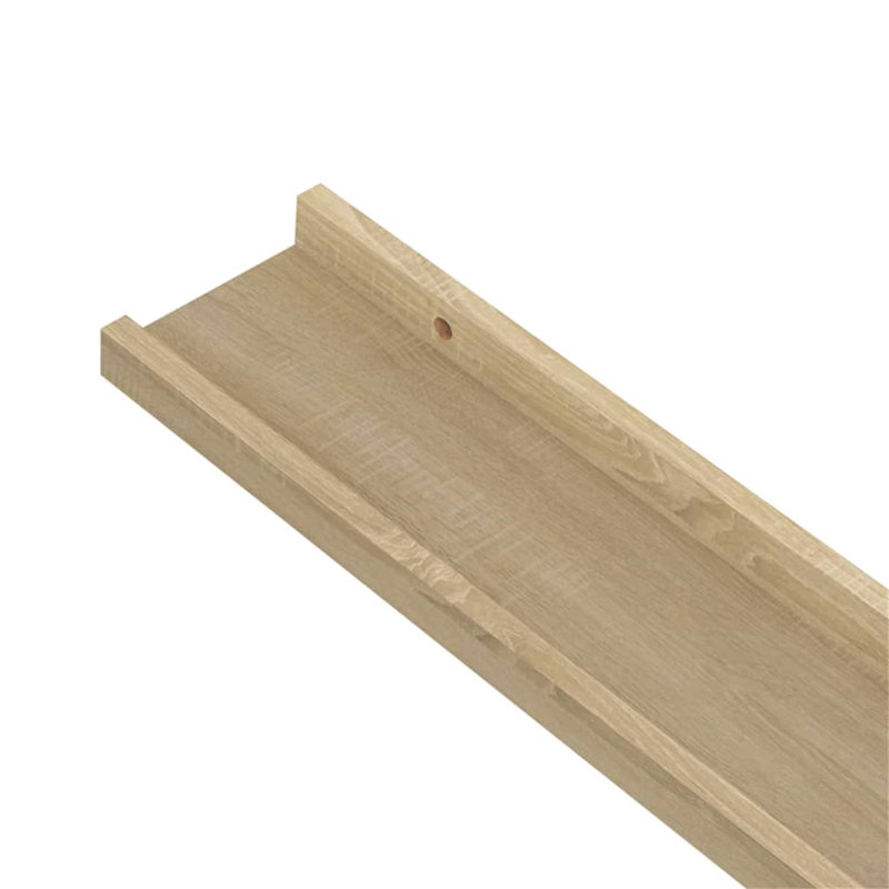 Burnettsville 4 -Piece Picture Ledge Wall Shelf, 3cm H x 80cm W x 9cm D, Sonoma Oak