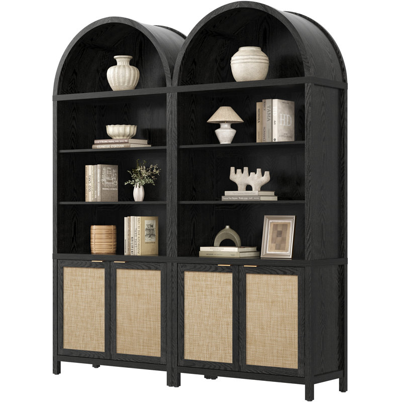 Bibliothèque 84,25 po H Rattan, Chêne clair