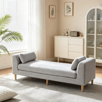 Upholstered Accent Bench With Two Pillows