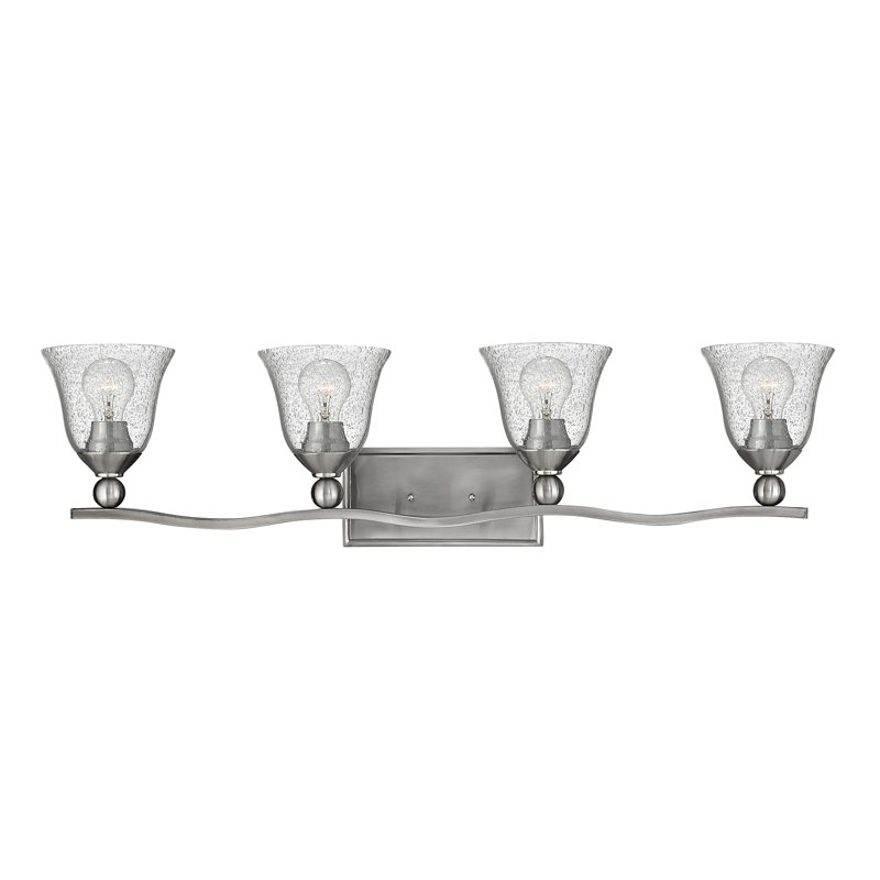 Bolla 4-Light Vanity Light, Olde Bronze, Clear Seedy Glass, Incandescent