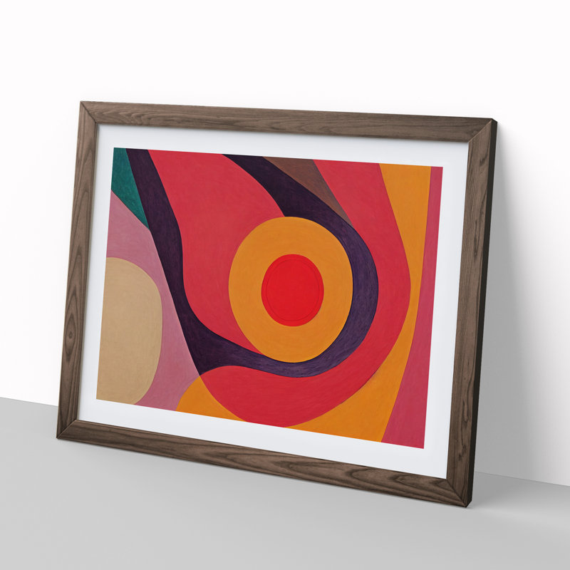 Marvellous Modern Abstract - Single Picture Frame Print, 46cm H x 64cm W x 2cm D, Walnut