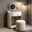 Coiffeuse 23,62 "en bois massif minimaliste moderne avec miroir