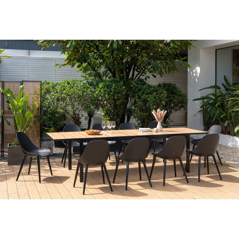 Anana 11 Piece Extendable Rectangular Dining Set | High-Quality Aluminum | Ideal Set For Outdoors
