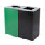 Ensemble de poubelle de recyclage et de poubelle en acier 29 gallons avec couvercle carré et mixte-92525598