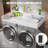 Washer Dryer Countertop, Laundry Wood Shelf Topper With Edge, 54" Width X 27.5" Depth Double Layer Organizer For Washer And Dryer Laundry Hamper Counter Storage Organization, WHITE