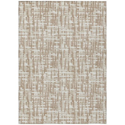 Ayani Tan Washable Indoor-Outdoor Rug - 