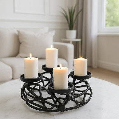 Candélabre de table en aluminium 4,5 po H