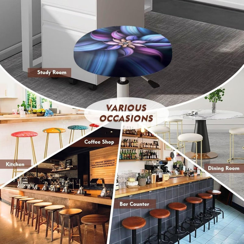 Ensemble de housses pour tabourets de bar Boho Flower