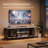 Tv Stand For Tvs Up To 65 70 75 Inch, Industrial Entertainment Center With 3-Tier Open Storage, Tv Console Table With Soundbar Shelf, For Living Room, Bedroom, Grey-1650232713
