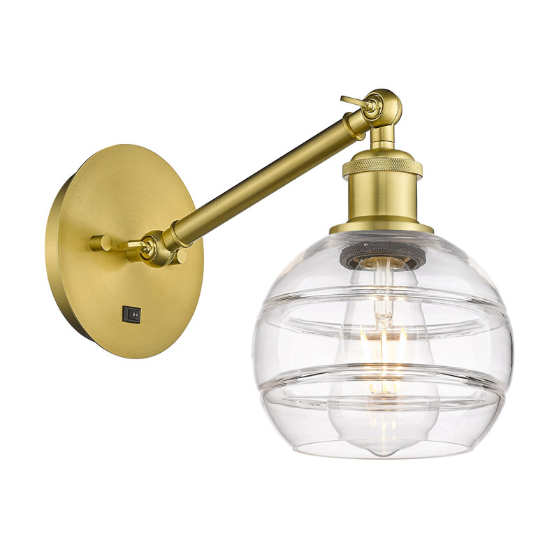 Chartoff Steel Armed Sconce, Clear, Matte Black