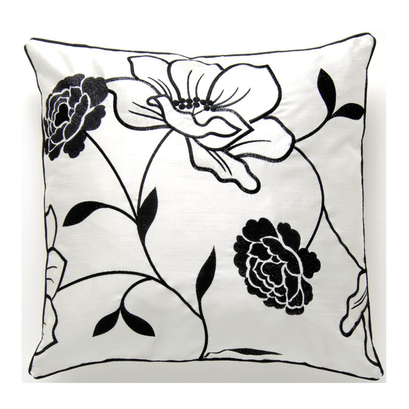 Chloe Cushion Cover in White / Black