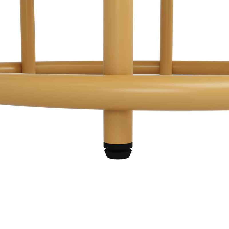 Round Metal Base Dining Table, Gold