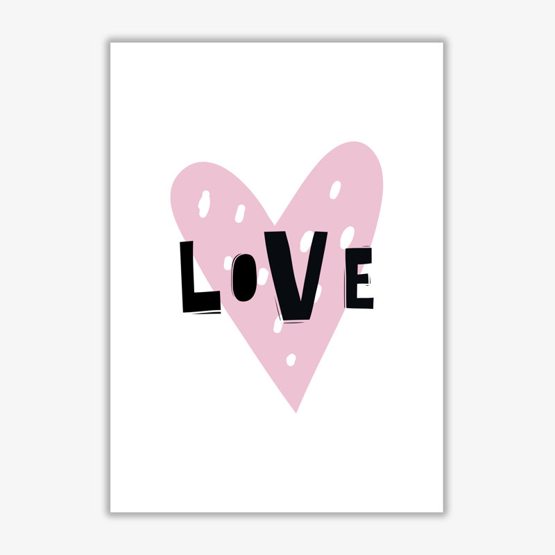Love Heart Scandi - Print, No Frame, 42 cm H x 30 cm W x 1 cm D