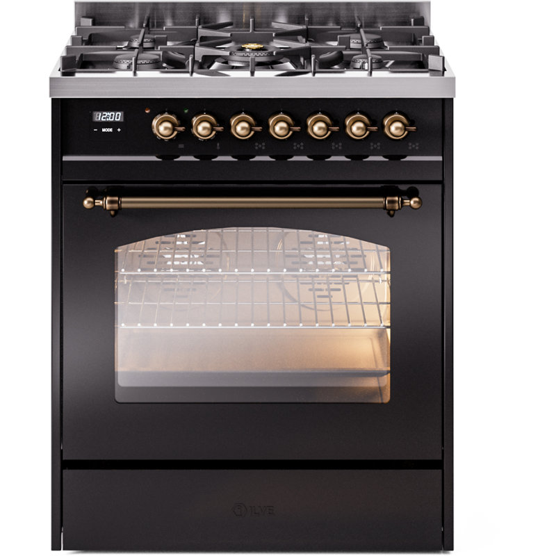 ILVE Nostalgie II 30 in Dual Fuel Range, White/Chrome, Liquid Propane
