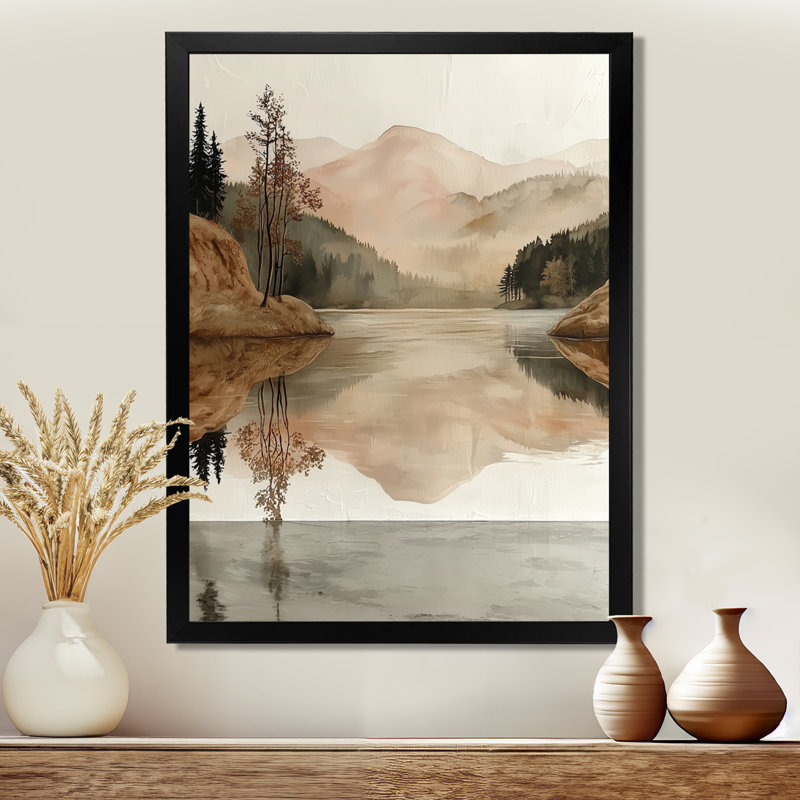 Gimondo - Landscapes Wall Art, 44" H x 34" W, Black, Single Picture Framed Print