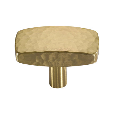 Heritage Brass Cabinet Knob Rectangular Hammered Design