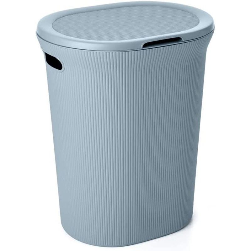 Plastic Laundry Hamper with Handles, Blue