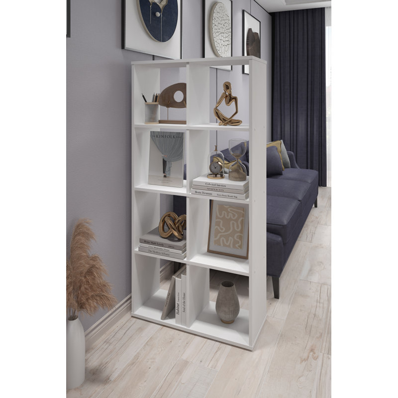 Riloh Bookcase, (9 Shelves) 106.9cm H x 103.7cm W x 29cm D, White