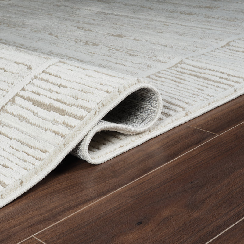 High-Low Savannah Beige/Brown Rug, Rectangle 7'10" x 10'1"