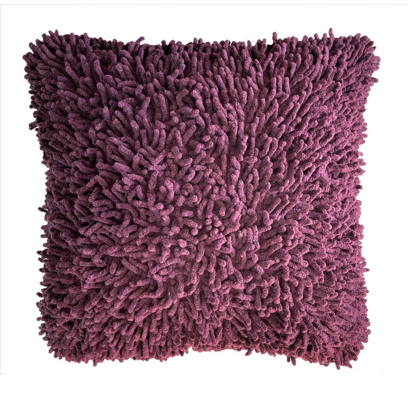  Chenille Throw Pillow, Purple