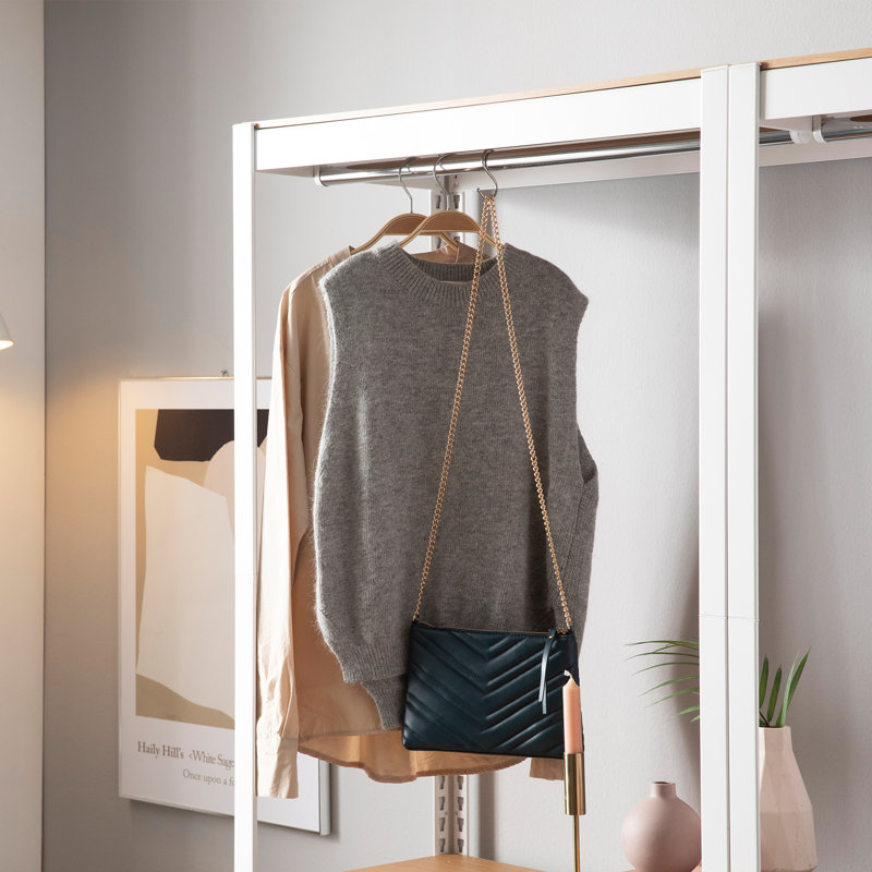 Jacobson 76.9" H x 32.1" W x 16.4" D Closet System Walk-In Tower, White/Coral