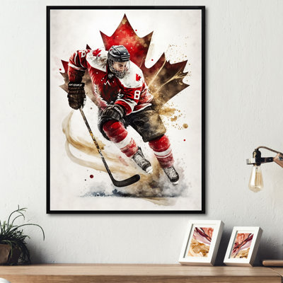 Joueur de hockey canadien en action I Joueur de hockey canadien en action I - reproduction sur toile