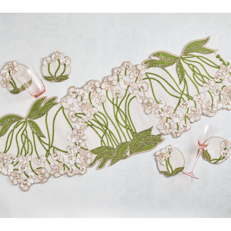 Orchid Handmade Floral Table Runnner