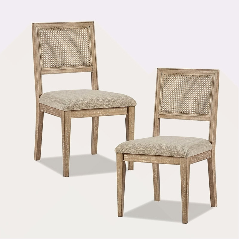 Ensemble de 2 chaises sans accoudoirs, Naturel