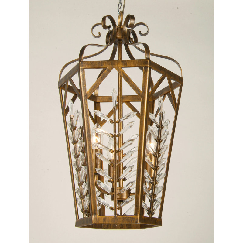 Luminaire suspendu géométrique 3 lumières lanterne Rodarte