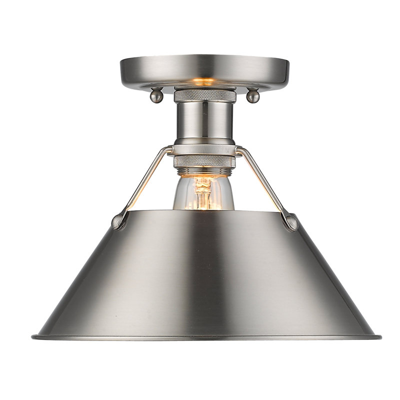 Mini Navy Blue and Pewter Indoor Flush Mount Light