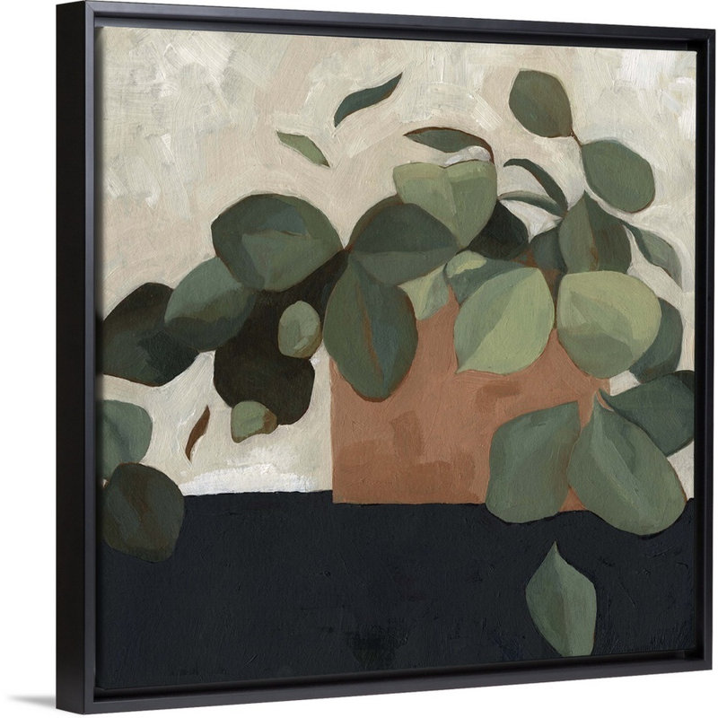 Jade Hoya II, art mural sur toile, Toile avec cadre noir, H 14 po x l 14 po