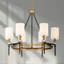  Lustre 6 lumières en noir mat avec accents laiton chaleureux Tivoli
