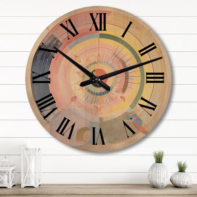 Horloge murale Tilbury Serendipity In Retro Rose Pastel I - Abstract Spirals