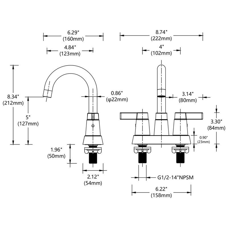 Bathroom faucet with 360 degree turn spout