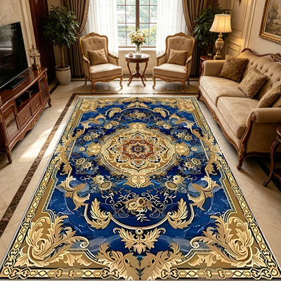 1PC Vintage Persian Ornate Floral area rugs for Living Room, Soft and Comfortable, Suitable for all seasons, easy-to-maintain, machine washable Indoor floor mat, Under Table Farmhouse suitable for dining room, bedroom, entryway, home office, hallway,