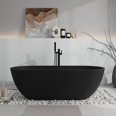 69'' X 29.5'' Freestanding Soaking Terrazzo Bathtub