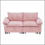 Canapé-lit convertible 73 po en velours rose avec matelas coulissant