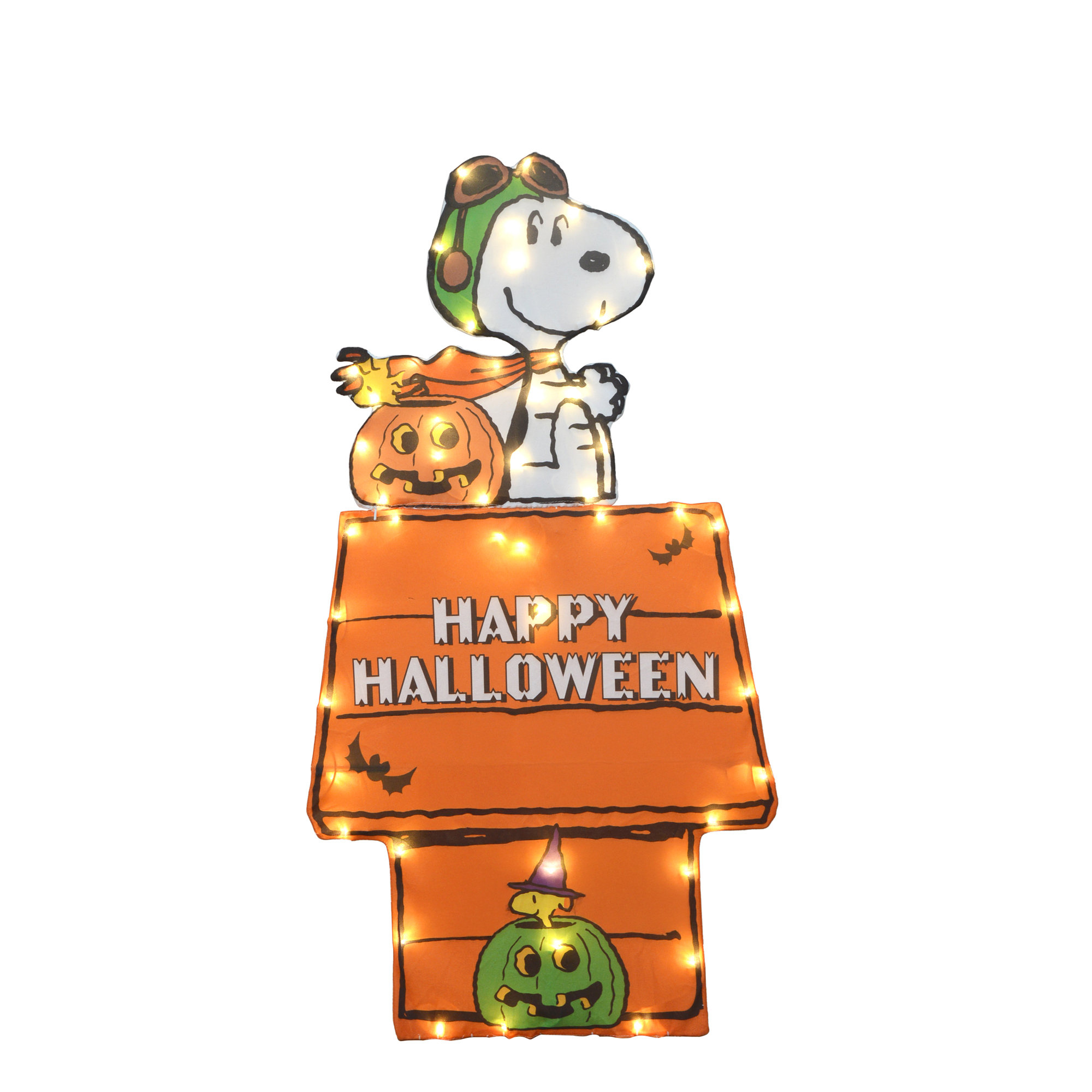 Ophelia & Co. 36in Peanuts L2D PreLit LED Snoopy Halloween Doghouse ...