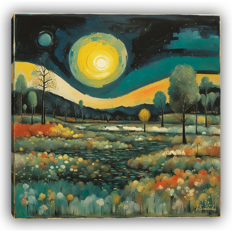 "Twilight Harmony", art mural sur toile tendue, H 12 po x l 12 po