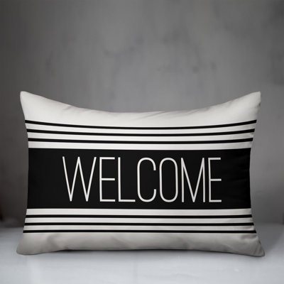Textual Outdoor Throw Pillow