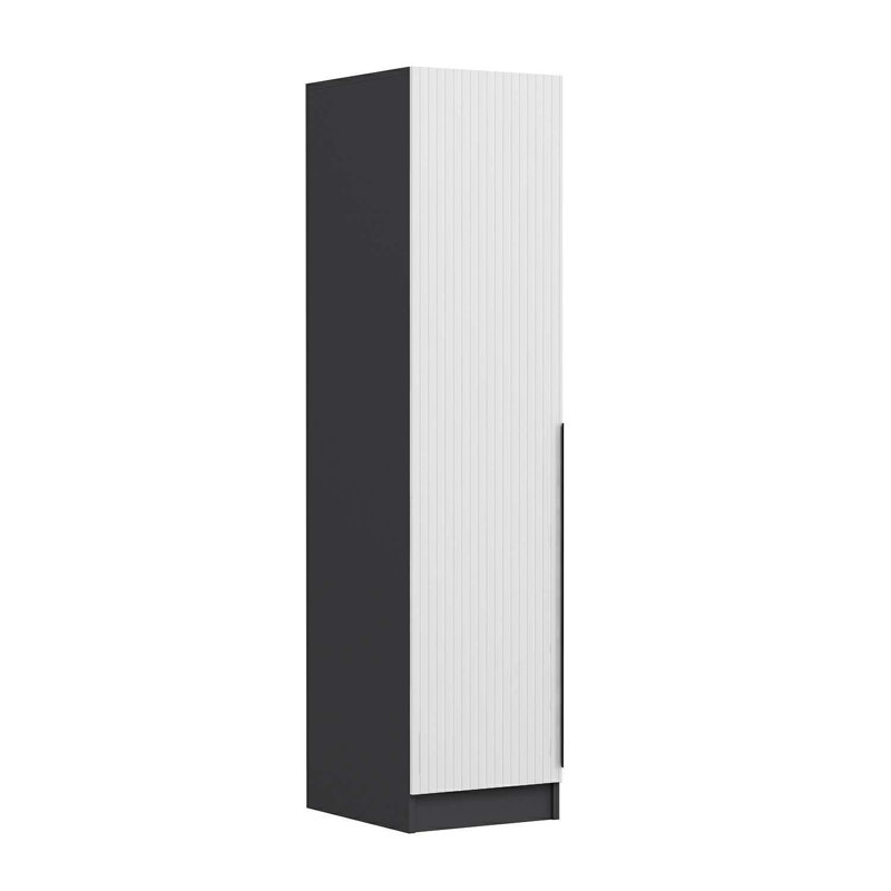 Elina Manufactured Wood Wardrobe, 190cm H x 45cm W x 52cm D, White/Black