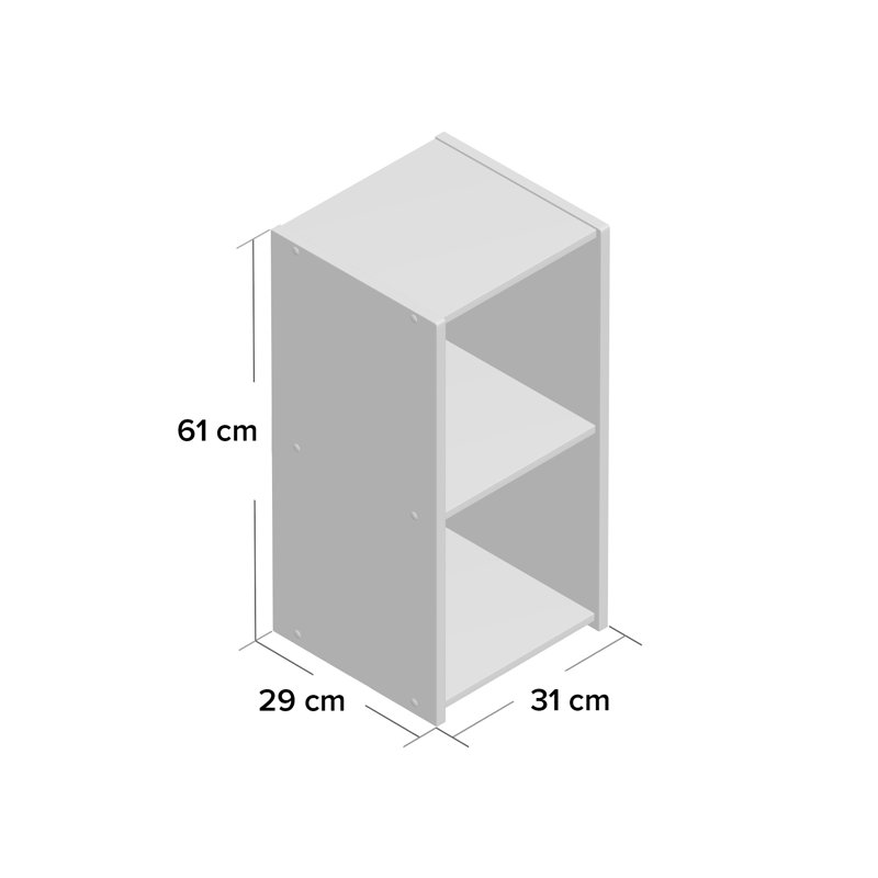 Anzalone 61cm H x 31.9cm W Cube Bookcase, French Oak Grey